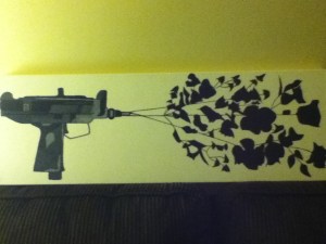 Completed uzi flower painting